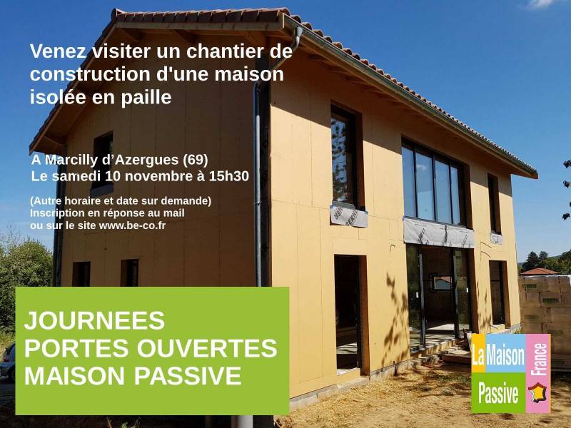 VISITE D&apos;UNE MAISON PASSIVE BOIS PAILLE EN CONSTRUCTION
